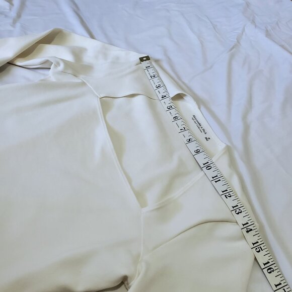 Abercrombie Long-Sleeve Ponte Squareneck Bodysuit - Medium - White/Cream - Picture 8 of 12